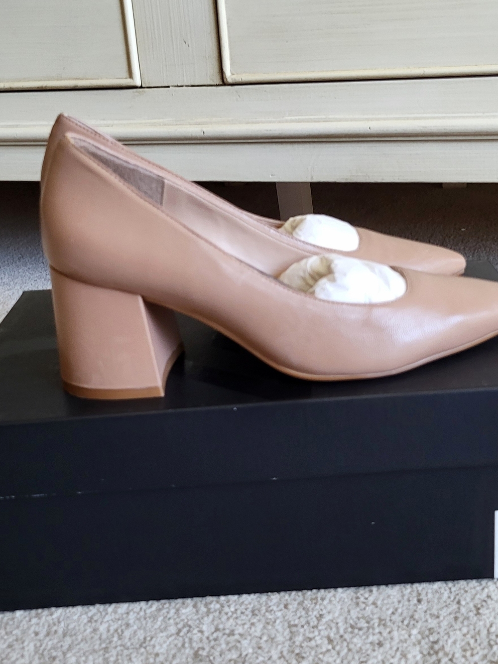 Naturalizer Women's Block Heel Pump in Beige